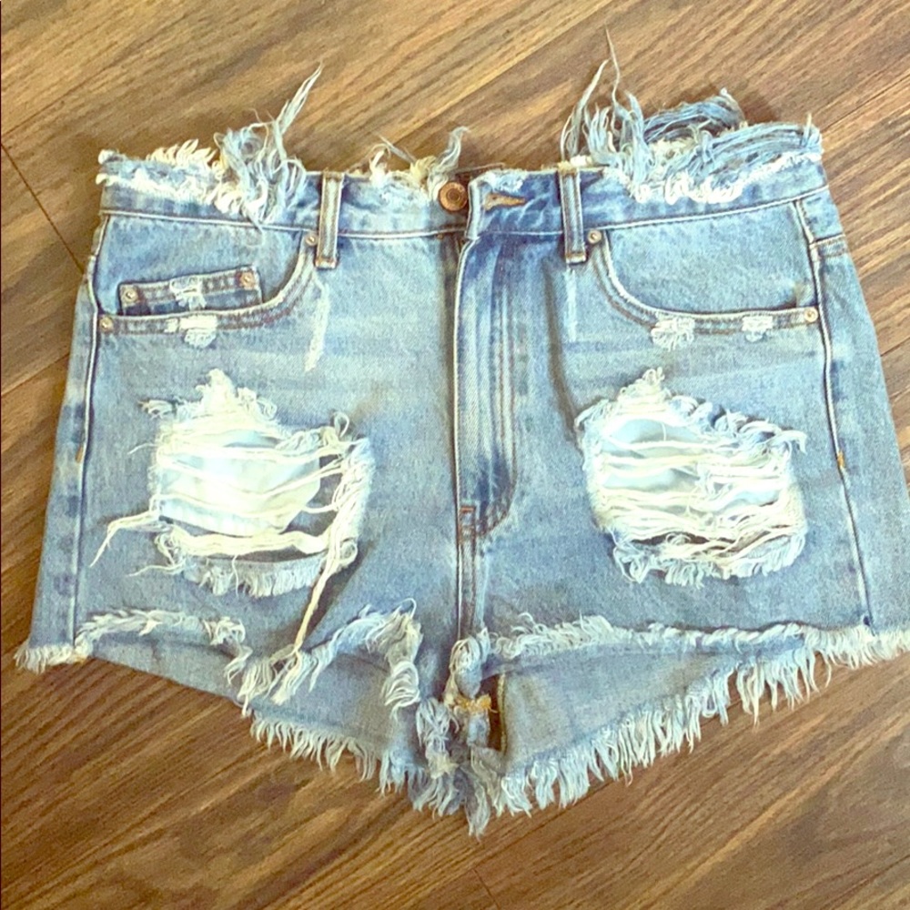 Distressed Denim shorts